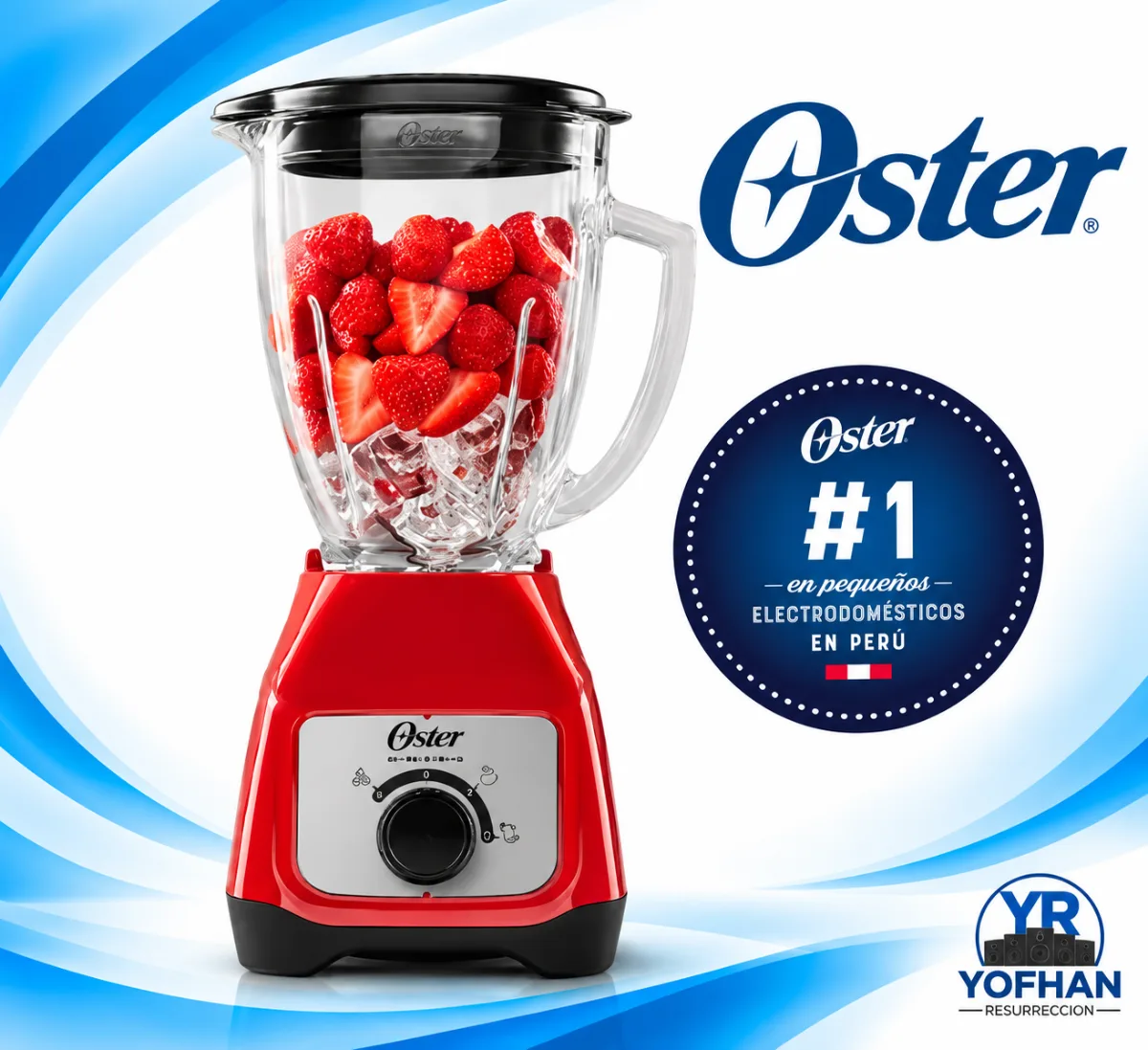 Licuadora Oster® 2 velocidades con control de perilla  1.5L Roja
