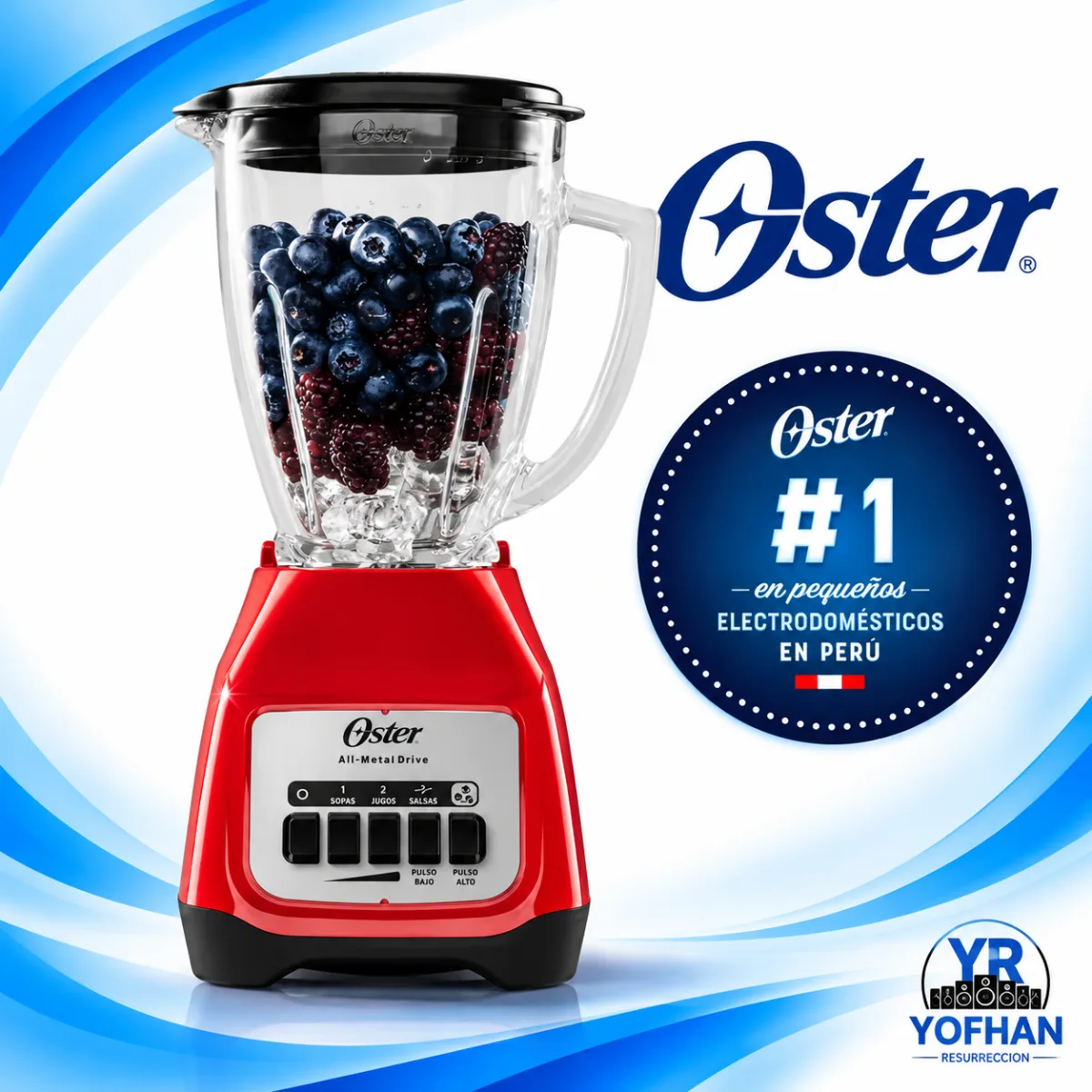 Licuadora Oster 1.5L  Rojo