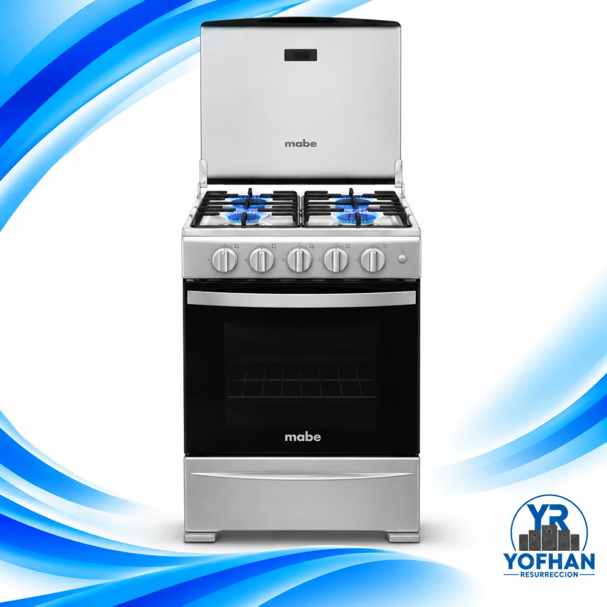 Cocina de piso 52cm Grafito Mabe - 4 Hornillas + Horno